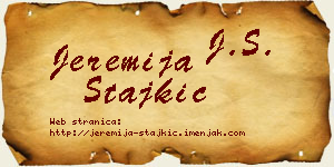 Jeremija Stajkić vizit kartica